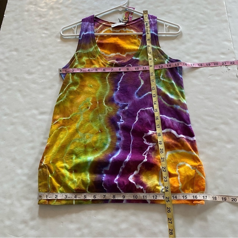 Balenciaga Geode Tie Dye Tank Top Womens Size Small Tee Shirt Colorful Purple - Picture 13 of 16
